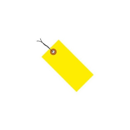 The Packaging Wholesalers Tyvek Shipping Tags, Pre Wired, #8, 6-1/4L x 3-1/8W, Yellow, 100/Pack G14083B
